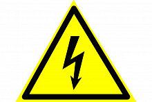 Знак электробезопасности W08 (150*150, самокл.) "Опасность поражения эл.током"