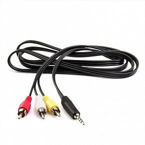 Кабель подключения через разъём 3RCA - Mini Jack 3.5 mm для приставок SML-482, MAG-250 (17 мм)