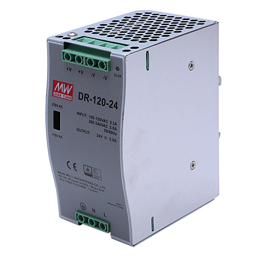 Блок питания DR-120-24 MOXA 120W/5A, 24 VDC Power Supply,88-132VAC/176-264VAC input
