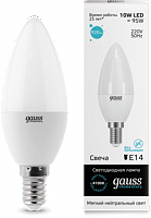 Лампа светодиодная LED 10вт 230в,Е14,белый, свеча Gauss Elementary 33120