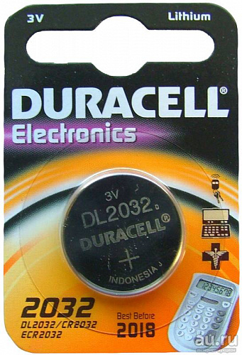 Батарейкa DURACELL CR2032, 3 В 