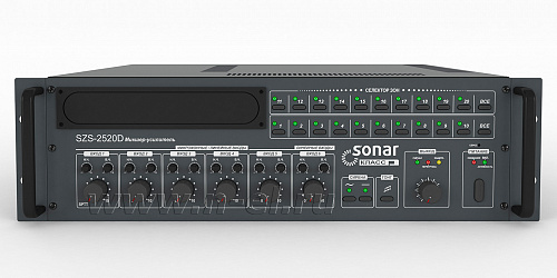 Sonar SZS-2520D - Микшер-усилитель класса D, выxодная мощность 250 Вт, 20 зон 100 В (снято)