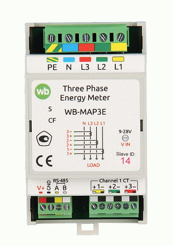 Трёхфазный счётчик с Modbus WB-MAP3E