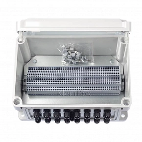 KlemBox® КК М300, поликарбонат 300х200х160мм, 20 клемм 24А, 4 ввода М20 Ø10-14мм, IP65