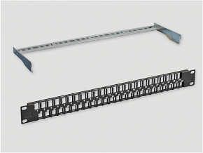 Коммутационная панель наборная 19", 1U, 24 порта под UTP Keystone 27B-00-24BL	