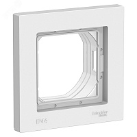 Рамка однопостовая ATLASDESIGN AQUA IP44 белый ATN440101 Systeme Electric