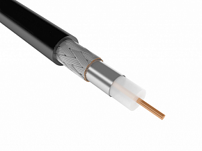 Кабель коаксиальный RG59U-CU 75 Ом, черный, 100 м