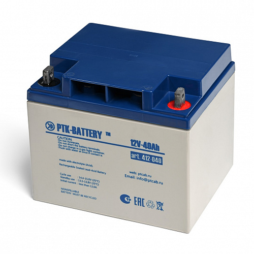 PTK-BATTERY АКБ 12V - 40Ah Свинцово-кислотная аккумуляторная батарея, герметизированная 412-040