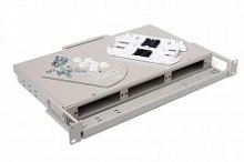 Коробка оптическая коммутационная 19" 1U, незагруженная, до 24 портов, REC-FOPN-8-24-M-GY	