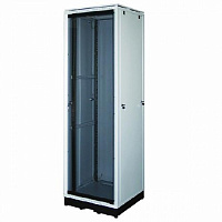 МЕТА 4901-24 Рэковый 19"шкаф, 24U, стеклянна дверь, 2 вентилятора, без направляющих и крепежа.
