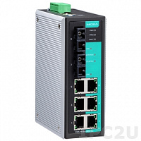 EDS-408A-SS-SC-T Ethernet switch, 6 10/100 BaseTx ports, 2 single mode 100BaseFx,SC, t:-40/+75C