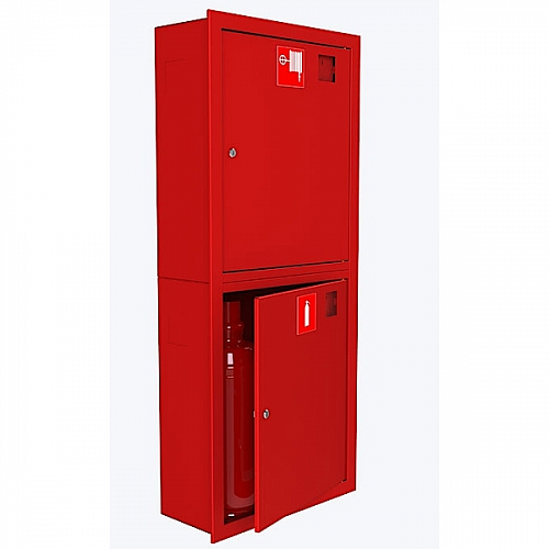 ШПК-Пульс-320ВОК (встроенный,открытый,красный) 540х300х230мм (правый) Шкаф пожарный 