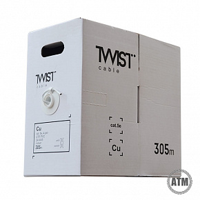 UTP 4х2х0.5 внутр. CAT 5e 305м медный кабель 24 AWG, PVC, TWIST