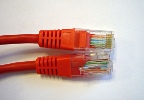 Патч-корд Technolink UTP4 cat 5e, 0,5м, ВС, красный, литой коннектор