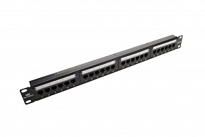 Коммутационная панель кат.5е, UTP, 19", 1U, 24хRJ45, 568A/В, черный