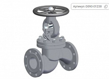 Клапан запорный Китай 15с22нж Ду40 Ру40 сталь,фланцевый, штурвал