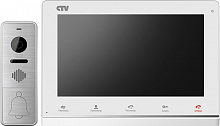 Комплект цв. видеодомофона CTV-DP1400M WS (белый монитор/панель серебро)