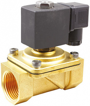 Клапан соленоидный 2W21-20 GBV (~220В, НЗ, Ду=20, 3/4", Латунь, Viton, P=(0..1)Мпа, T=(-10..120)C