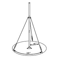 Мачта алюминиевая, 4,5 метра, D 50 мм., подпятник