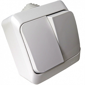 Выключатель 2кл. откр.пров. ЭТЮД 10А IP44 белый BA10-042B
