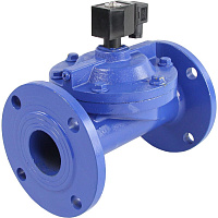 Клапан электромагнитный DN.ru VS610-VF-NC-220VAC Ду50 Ру10, соленоидный двухходовой, чугун,уплотнени