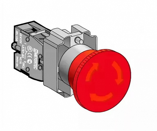 MTB2-BSZ1254 Кнопка грибовидная возврат поворотом, 1NC, красный, Ø40 мм
