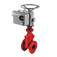 GROSS. Задвижка (короткая) клиновая фланцевая DN300 PN16 с электроприводом GROSS GR050 (380В/50Гц)