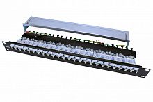 Патч-панель 19", 24 порта RJ-45 полн. экран., категория 5e, Dual IDC (PP-19-24-8P8C-C5e-SH-110D)