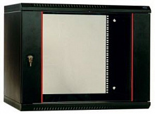 Шкаф телеком.настенный разборный 12U(600х350) дверь стекло,цвет черный ШРН-Э-12.350-9005
