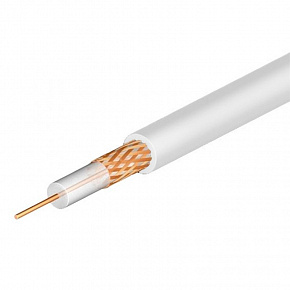 Кабель коаксиальный RG-59 B/U MIL17  экран 64%, белый,200 м