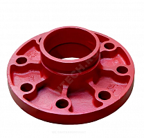 Адаптер фланцевый ДИНАРМ, под муфту, крашенный, 5" (133.0 мм), Ру = 1.6 МПа, клеймо FM