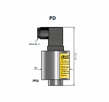 Датчик давления PR-50G, 500Па/4, 20мА/ PCV/ RU