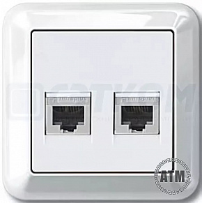 TELE Розетка компьютерная 2х8(5) белая LEX5102253R