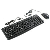 Комплект (клавиатура+мышь) LOGITECH MK120, USB, проводной, черный